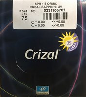 Очковые линзы 1.6 Ormix Crizal Sapphire UV